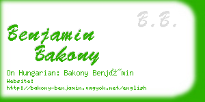 benjamin bakony business card